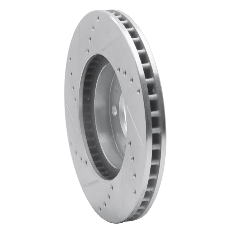 Volvo 960 Brake Rotor (1) - Front Right - R1 Concepts - Drilled & Slotted - Silver - `95-`04
